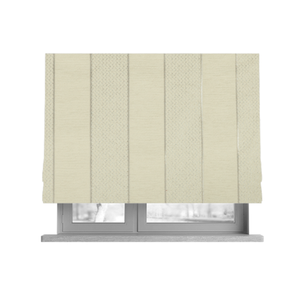 Ayon Striped Pattern Mono Beige Coloured With Shine Furnishing Fabric CTR-1271 - Roman Blinds