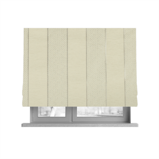 Ayon Striped Pattern Mono Beige Coloured With Shine Furnishing Fabric CTR-1271 - Roman Blinds