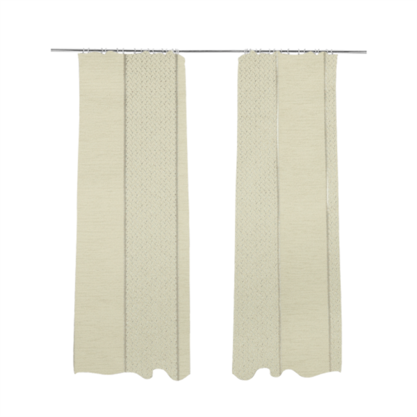 Ayon Striped Pattern Mono Beige Coloured With Shine Furnishing Fabric CTR-1271 - Made To Measure Curtains