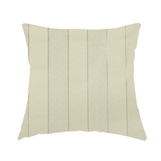 Ayon Striped Pattern Mono Beige Coloured With Shine Furnishing Fabric CTR-1271 - Handmade Cushions