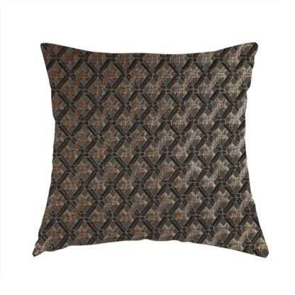 Ayon Geometric Pattern Grey Gold Coloured With Shine Furnishing Fabric CTR-1273 - Handmade Cushions