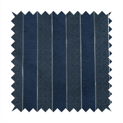 Ayon Striped Pattern Blue Silver Coloured With Shine Furnishing Fabric CTR-1277 - Roman Blinds