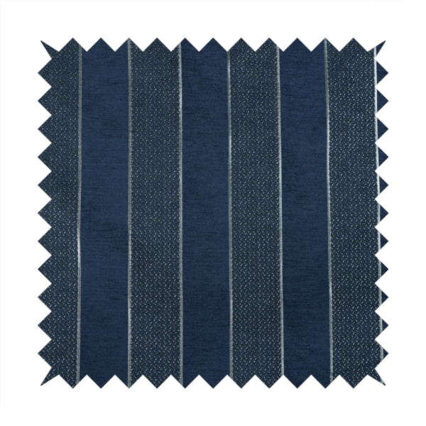 Ayon Striped Pattern Blue Silver Coloured With Shine Furnishing Fabric CTR-1277 - Handmade Cushions