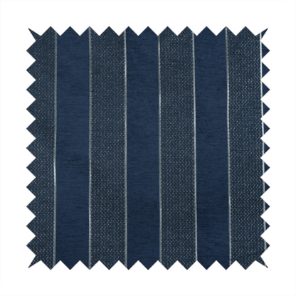 Ayon Striped Pattern Blue Silver Coloured With Shine Furnishing Fabric CTR-1277 - Handmade Cushions