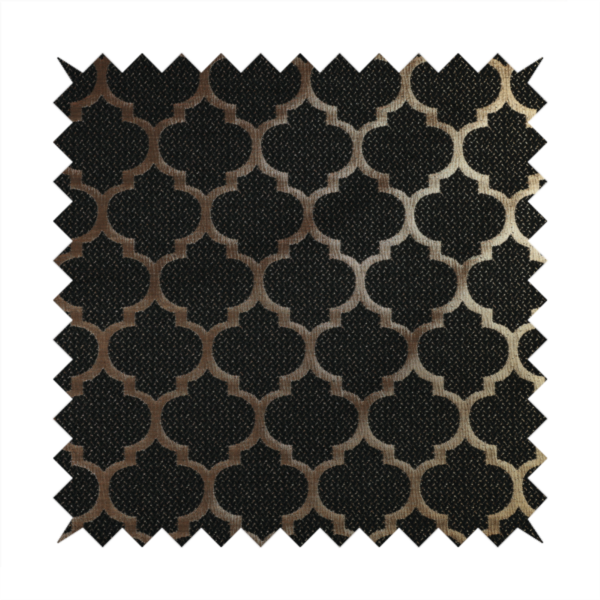 Ayon Damask Pattern Black Gold Coloured With Shine Furnishing Fabric CTR-1278 - Handmade Cushions