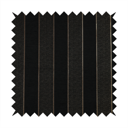 Ayon Striped Pattern Black Gold Coloured With Shine Furnishing Fabric CTR-1280 - Roman Blinds