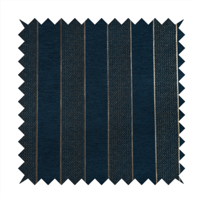 Ayon Striped Pattern Blue Gold Coloured With Shine Furnishing Fabric CTR-1283 - Roman Blinds