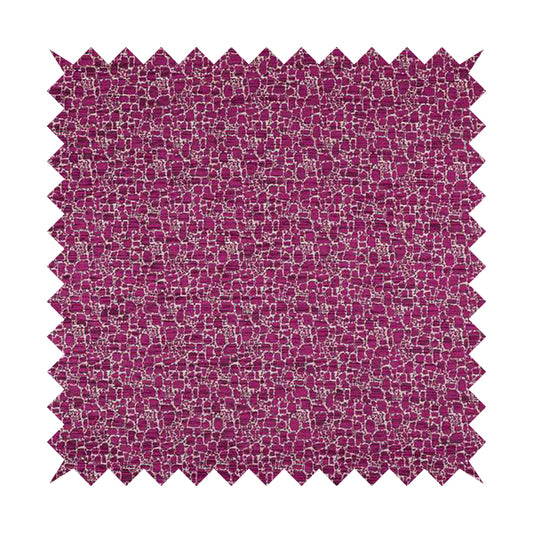 Ketu Collection Of Woven Chenille Pebble Stone Effect Fuchsia Pink Colour Furnishing Fabrics CTR-129