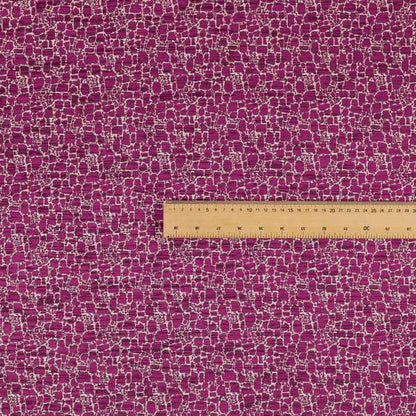 Ketu Collection Of Woven Chenille Pebble Stone Effect Fuchsia Pink Colour Furnishing Fabrics CTR-129 - Roman Blinds