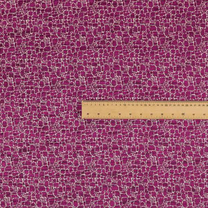 Ketu Collection Of Woven Chenille Pebble Stone Effect Fuchsia Pink Colour Furnishing Fabrics CTR-129 - Handmade Cushions