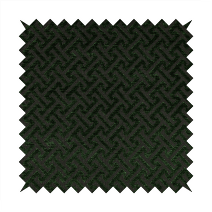 Napier Greek Key Geometric Pattern Green Chenille Upholstery Fabric CTR-1290 - Roman Blinds