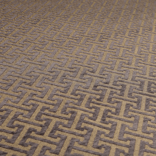 Napier Greek Key Geometric Pattern Violet Purple Chenille Upholstery Fabric CTR-1294 - Roman Blinds