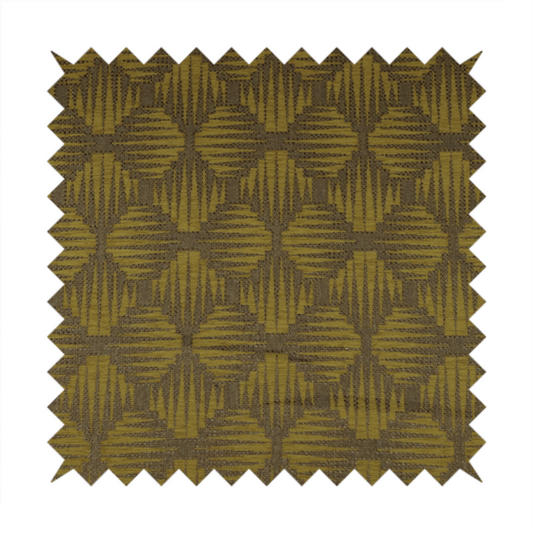 Canberra Geometric Pattern Chenille Yellow Material Upholstery Fabric CTR-1299