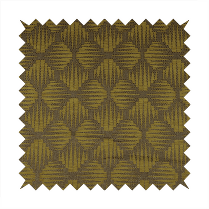 Canberra Geometric Pattern Chenille Yellow Material Upholstery Fabric CTR-1299 - Made To Measure Curtains