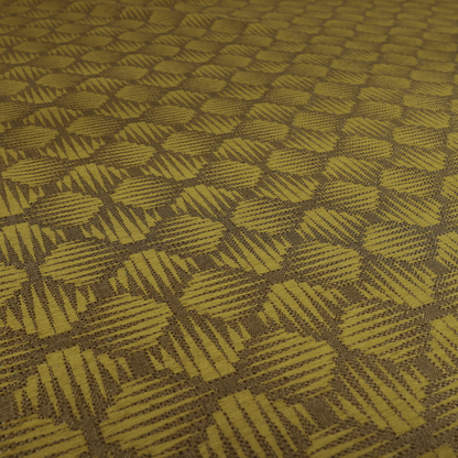 Canberra Geometric Pattern Chenille Yellow Material Upholstery Fabric CTR-1299 - Roman Blinds