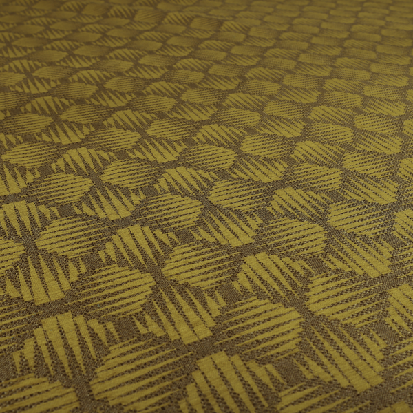 Canberra Geometric Pattern Chenille Yellow Material Upholstery Fabric CTR-1299 - Handmade Cushions