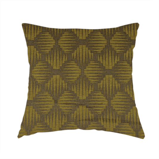 Canberra Geometric Pattern Chenille Yellow Material Upholstery Fabric CTR-1299 - Handmade Cushions