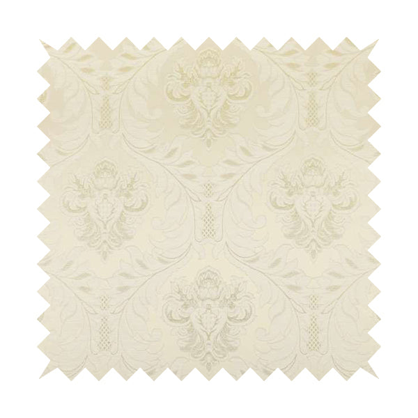 Sultan Collection Damask Pattern Golden Shine Effect Cream Colour Upholstery Fabric CTR-130 - Roman Blinds