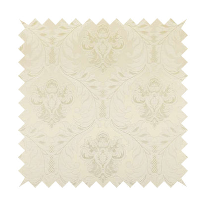 Sultan Collection Damask Pattern Golden Shine Effect Cream Colour Upholstery Fabric CTR-130 - Roman Blinds