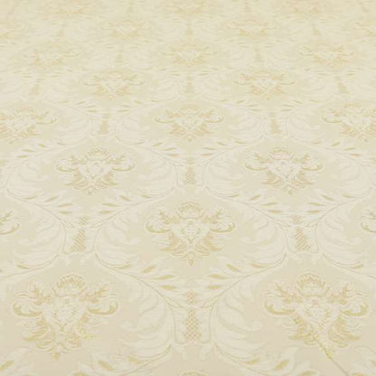 Sultan Collection Damask Pattern Golden Shine Effect Cream Colour Upholstery Fabric CTR-130 - Roman Blinds