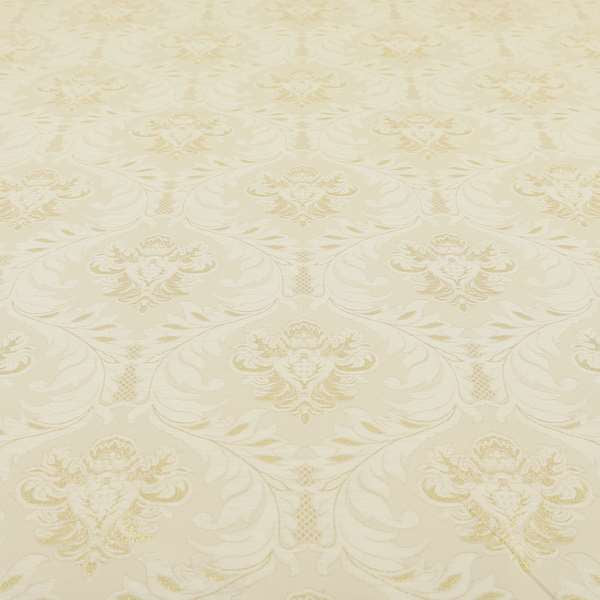 Sultan Collection Damask Pattern Golden Shine Effect Cream Colour Upholstery Fabric CTR-130 - Made To Measure Curtains