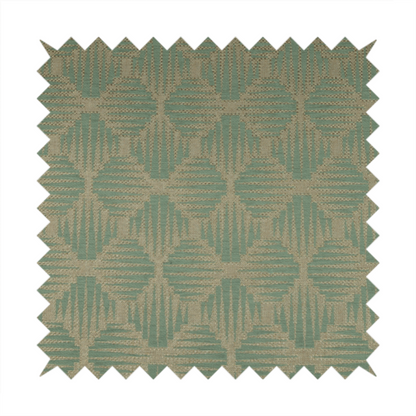 Canberra Geometric Pattern Chenille Light Blue Material Upholstery Fabric CTR-1302 - Roman Blinds