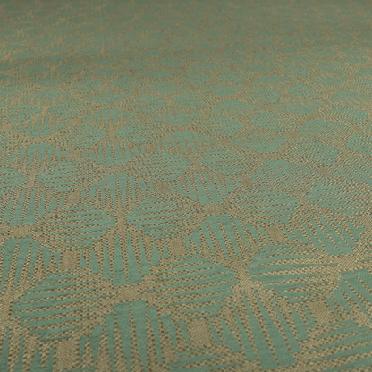 Canberra Geometric Pattern Chenille Light Blue Material Upholstery Fabric CTR-1302 - Roman Blinds