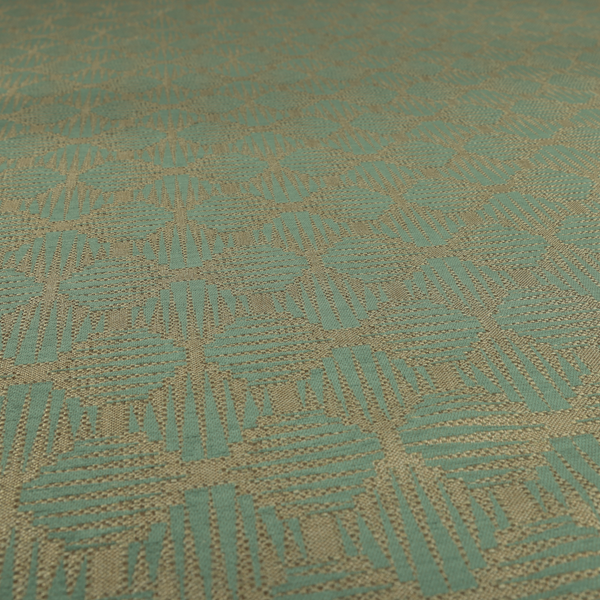 Canberra Geometric Pattern Chenille Light Blue Material Upholstery Fabric CTR-1302 - Made To Measure Curtains