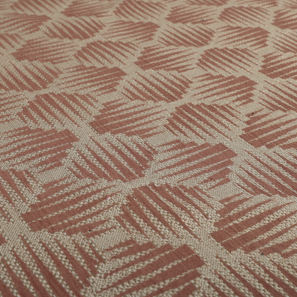 Canberra Geometric Pattern Chenille Pink Material Upholstery Fabric CTR-1304 - Made To Measure Curtains