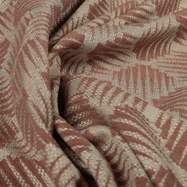 Canberra Geometric Pattern Chenille Pink Material Upholstery Fabric CTR-1304 - Made To Measure Curtains