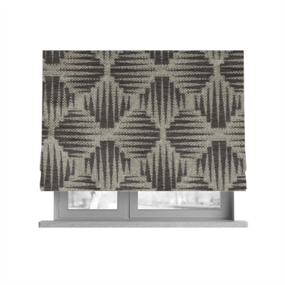 Canberra Geometric Pattern Chenille Purple Material Upholstery Fabric CTR-1305 - Roman Blinds