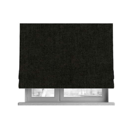 Sunset Chenille Material Black Colour Upholstery Fabric CTR-1326 - Roman Blinds