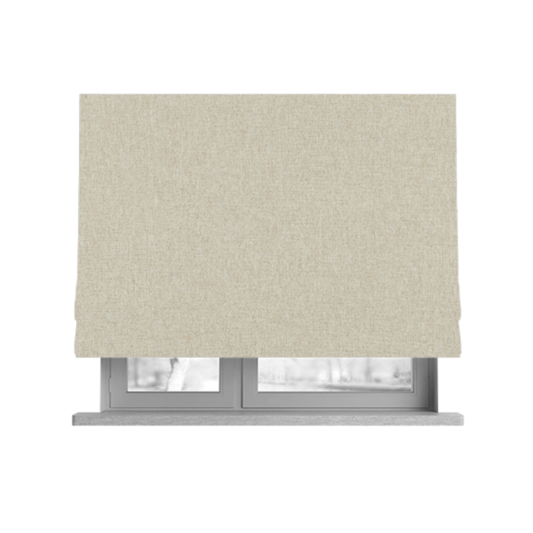 Alaska Textured Chenille Clean Easy Treated Cream Colour Upholstery Fabric CTR-1327 - Roman Blinds