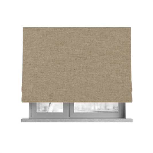 Alaska Textured Chenille Clean Easy Treated Beige Colour Upholstery Fabric CTR-1328 - Roman Blinds