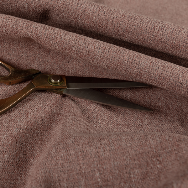 Alaska Textured Chenille Clean Easy Treated Pink Colour Upholstery Fabric CTR-1332 - Roman Blinds