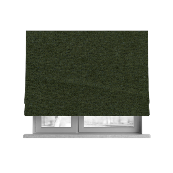 Alaska Textured Chenille Clean Easy Treated Green Colour Upholstery Fabric CTR-1335 - Roman Blinds