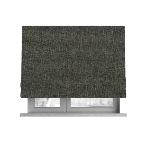 Alaska Textured Chenille Clean Easy Treated Grey Colour Upholstery Fabric CTR-1338 - Roman Blinds