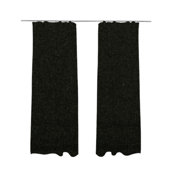 Alaska Textured Chenille Clean Easy Treated Black Colour Upholstery Fabric CTR-1339 - Made To Measure Curtains