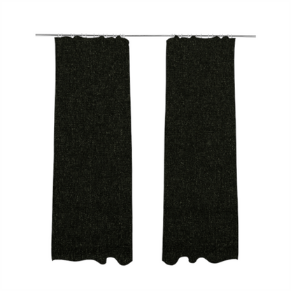 Alaska Textured Chenille Clean Easy Treated Black Colour Upholstery Fabric CTR-1339 - Made To Measure Curtains