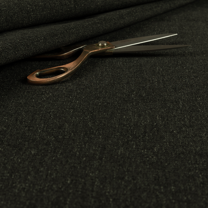 Alaska Textured Chenille Clean Easy Treated Black Colour Upholstery Fabric CTR-1339