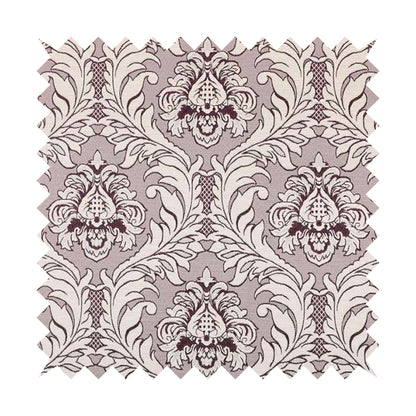 Sultan Collection Damask Pattern Silver Shine Effect Purple Colour Upholstery Fabric CTR-134 - Roman Blinds