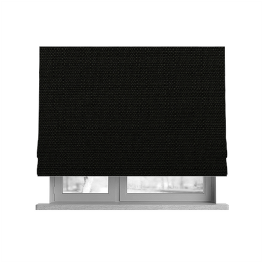 Washington Textured Chenille Black Colour Upholstery Fabric CTR-1348 - Roman Blinds