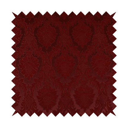 Anook Collection Red Colour Damask Floral Pattern Soft Chenille Upholstery Fabric CTR-135 - Roman Blinds