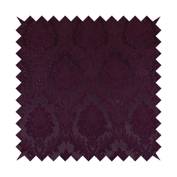 Anook Collection Purple Colour Damask Floral Pattern Soft Chenille Upholstery Fabric CTR-136 - Made To Measure Curtains