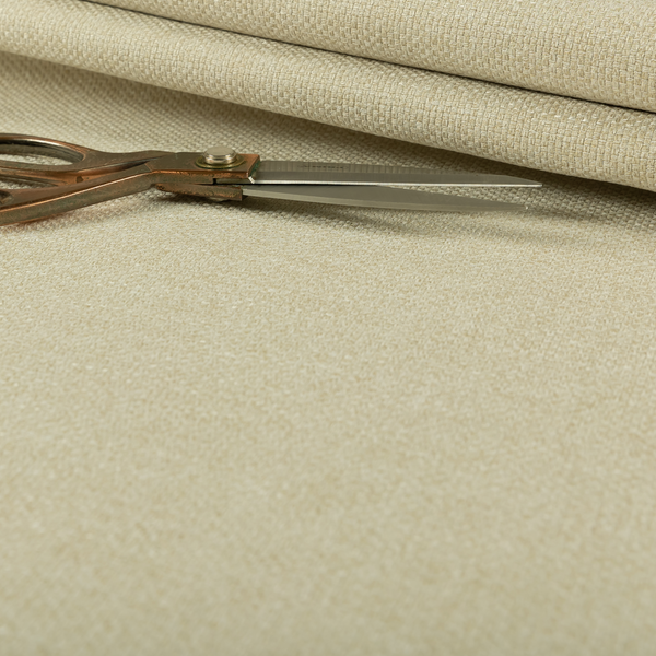 Malta Basket Weave Material Cream Colour Upholstery Fabric CTR-1365