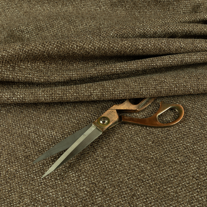 Malta Basket Weave Material Coco Brown Colour Upholstery Fabric CTR-1369 - Made To Measure Curtains