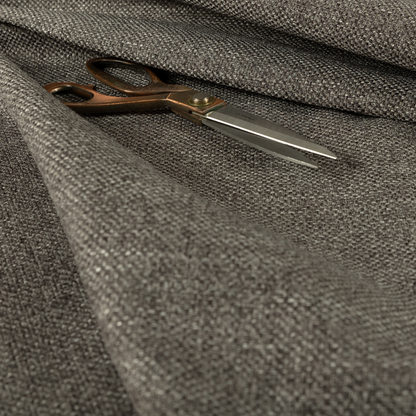 Malta Basket Weave Material Steel Grey Colour Upholstery Fabric CTR-1372 - Made To Measure Curtains