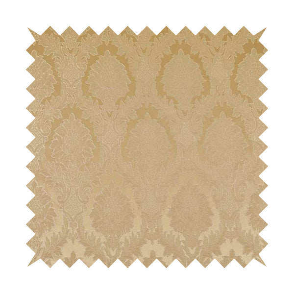 Anook Collection Gold Colour Damask Floral Pattern Soft Chenille Upholstery Fabric CTR-138 - Handmade Cushions