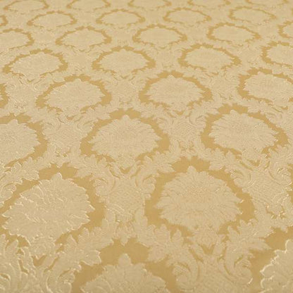 Anook Collection Gold Colour Damask Floral Pattern Soft Chenille Upholstery Fabric CTR-138 - Made To Measure Curtains