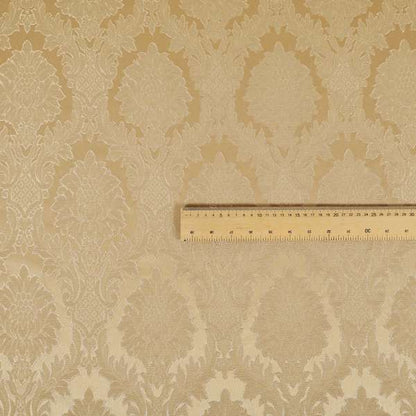Anook Collection Gold Colour Damask Floral Pattern Soft Chenille Upholstery Fabric CTR-138 - Roman Blinds